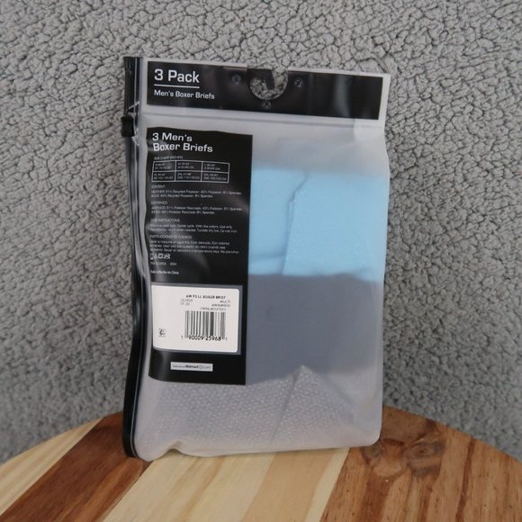 Athletic Works Men's Performance Boxer Briefs 3-Pack Size S Black Gray Blue - Picture 6 of 8